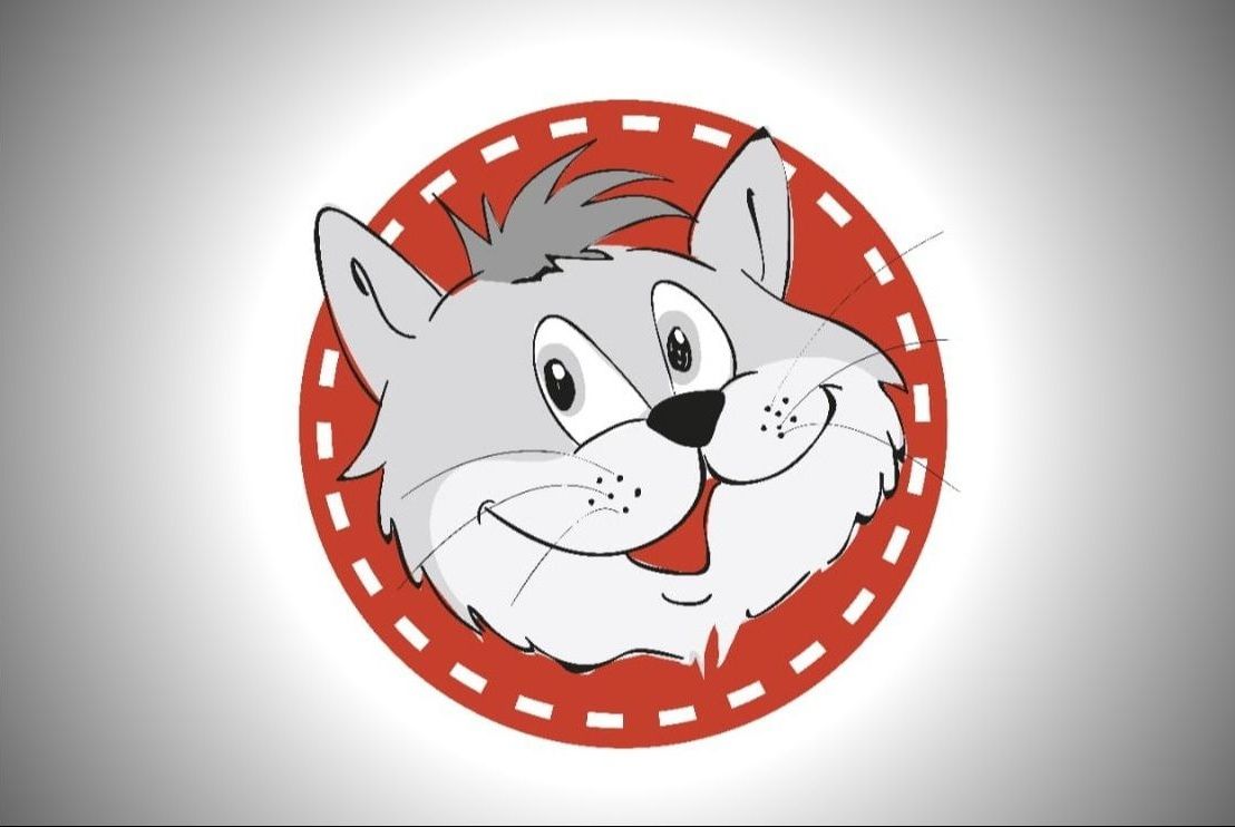 Rysunek uśmiechniętego kota.