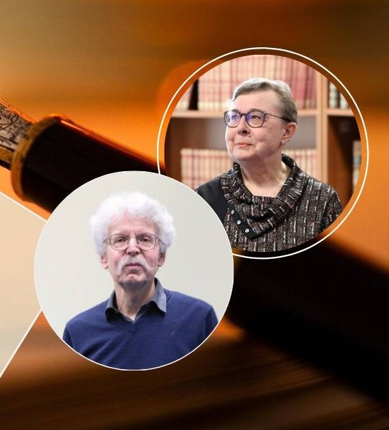 Wizerunki dwojga profesorów.