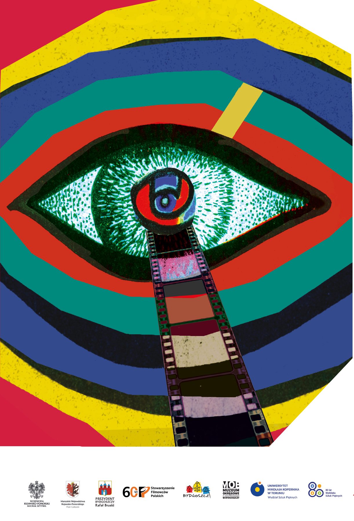 Kolorowa grafika imitująca oko.