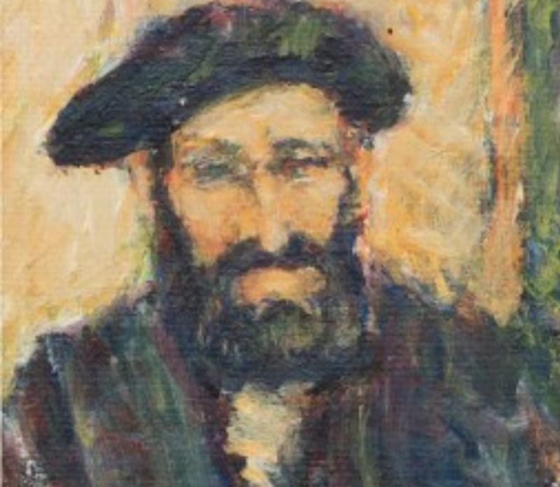 Namalowany portret mężczyzny. 