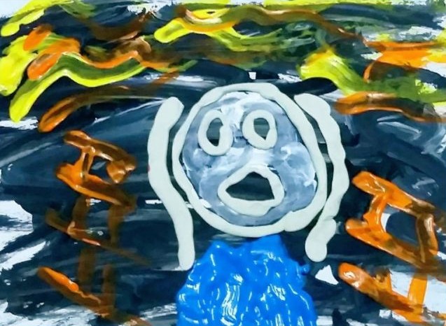 Plakat promujący wystawę z pracą plastyczną nawiązującą do obrazu 