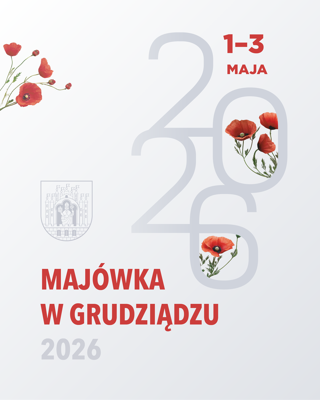 Plakat z informacją o wydarzeniu i czerwonymi makami.