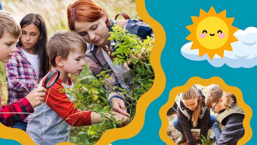 Dzieci poznają przyrodę poza szkołą.