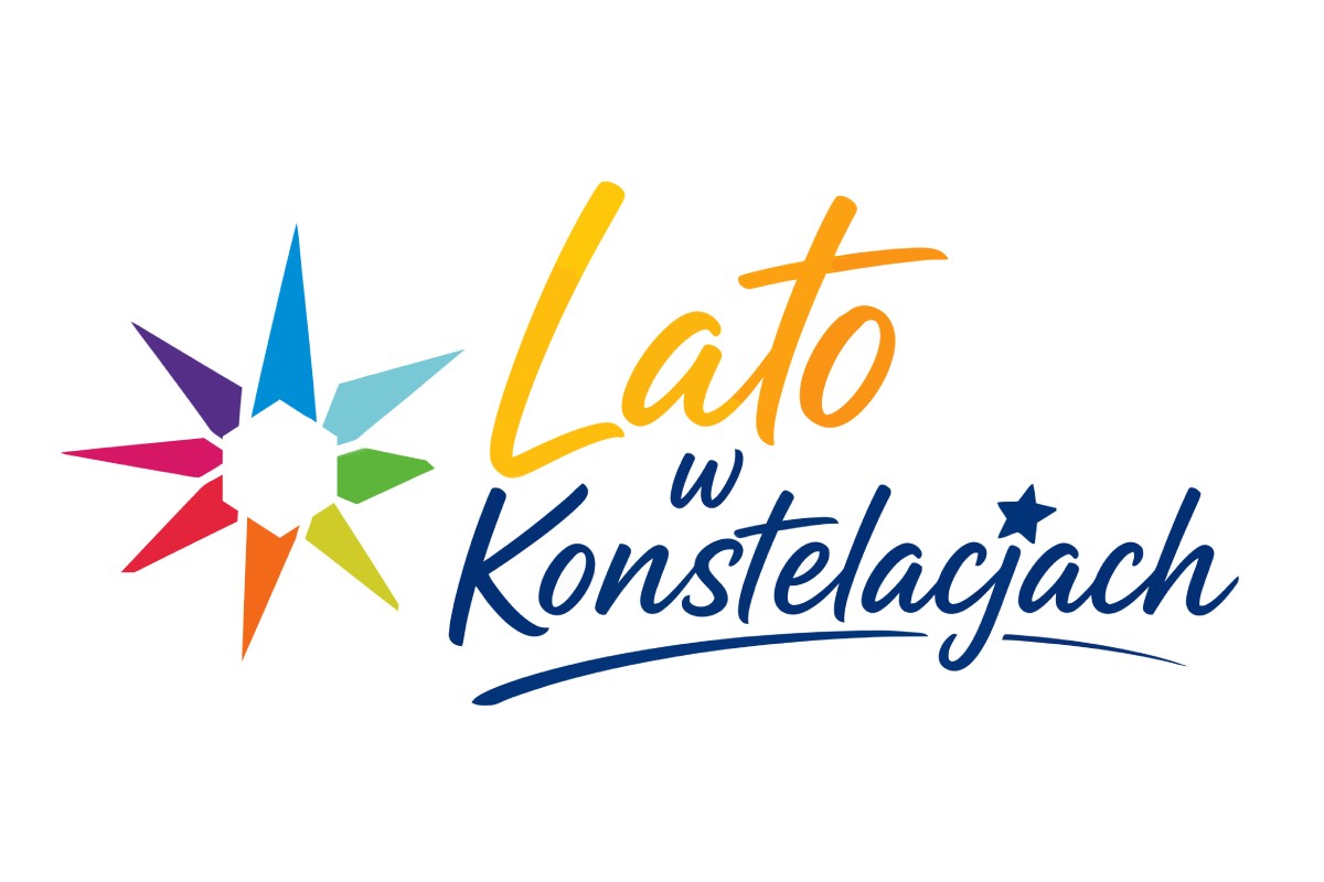 Kolorowe logo Lato w konstelacjach.