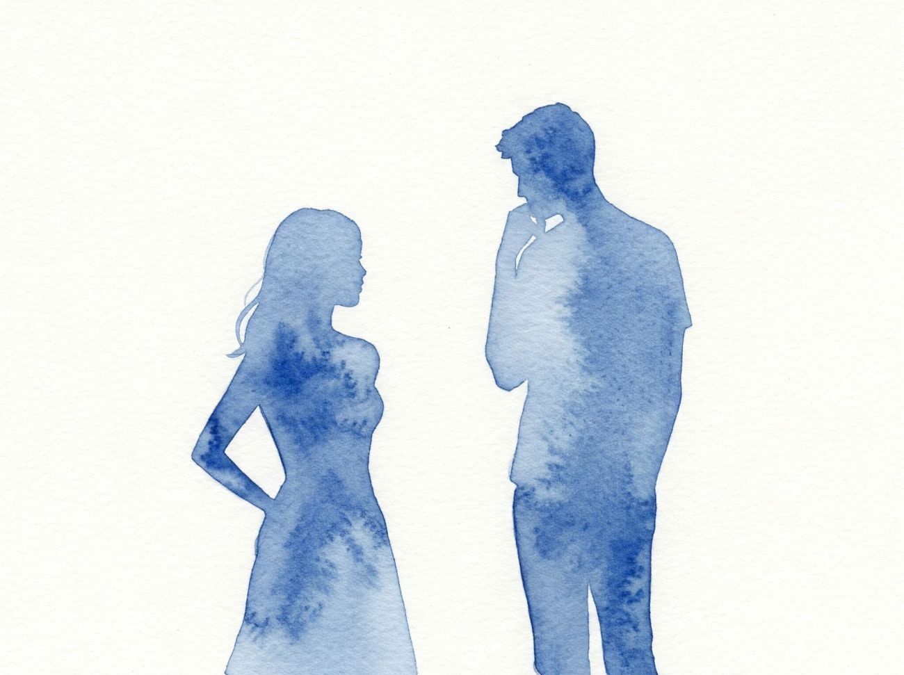 Zarys sylwetek dziewczyny i chłopaka.