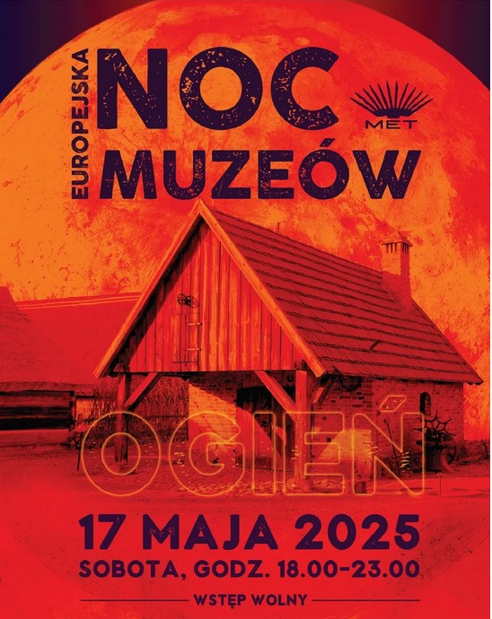 Plakat promujący Noc Muzeów w Muzeum Etnograficznym