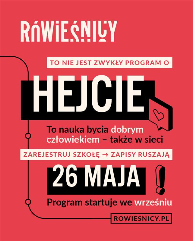 Plakat z informacjami o programie Rówieśnicy.