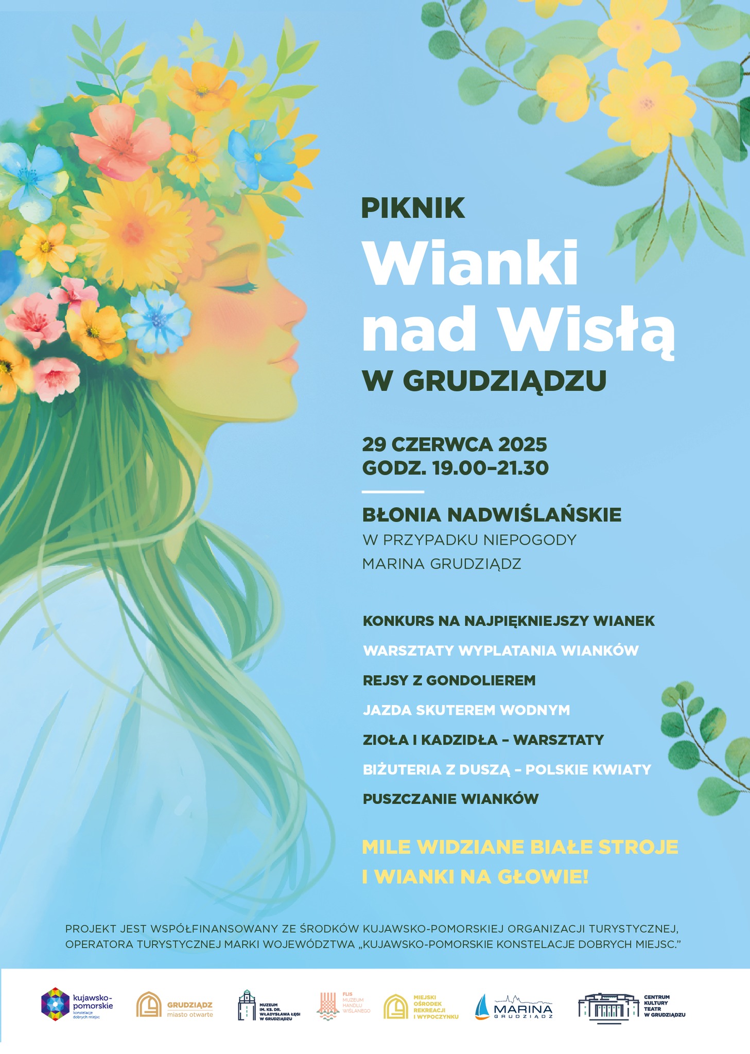 Plakat promujący piknik "Wianki nad Wisłą".