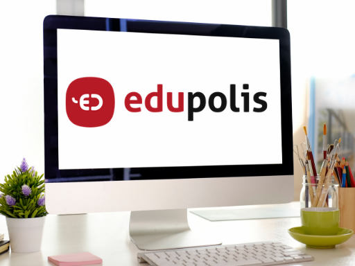 Logo Edupolis na ekranie komputera