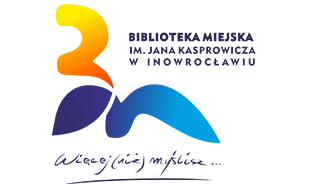 Logotyp Biblioteki Miejskiej w Inowrocławiu - Litery B i M przedstawione w formie rośliny i napis: Biblioteka Miejska imienia Jana Kasprowicza w Inowrocławiu. Więcej niż myślisz.