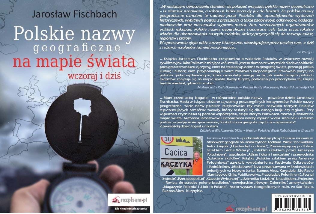 Okładka książki Jarosława Fischbacha „Polskie nazwy geograficzne na mapie świata”