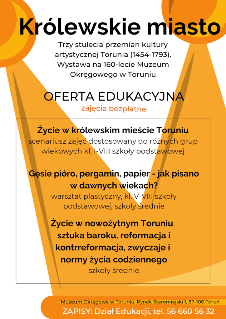plakat - oferta edukacyjna Muzeum Okręgowego w Toruniu
