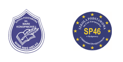 Logotypy SP w Nowej Wsi Wielkiej i SP nr 46 w Bydgoszczy