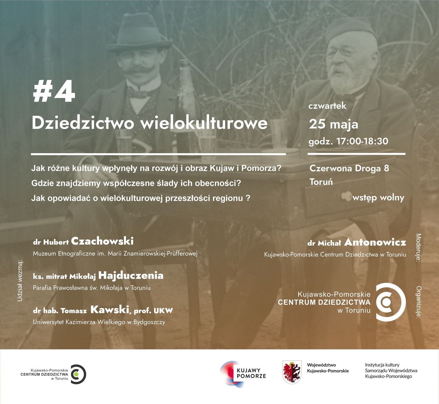 Plakat informacyjny o debacie pt. "Dziedzictwo wielokulturowe".