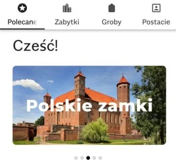 Zrzut ekrany z aplikacji MonumentApp z wizerunkiem zamku.
