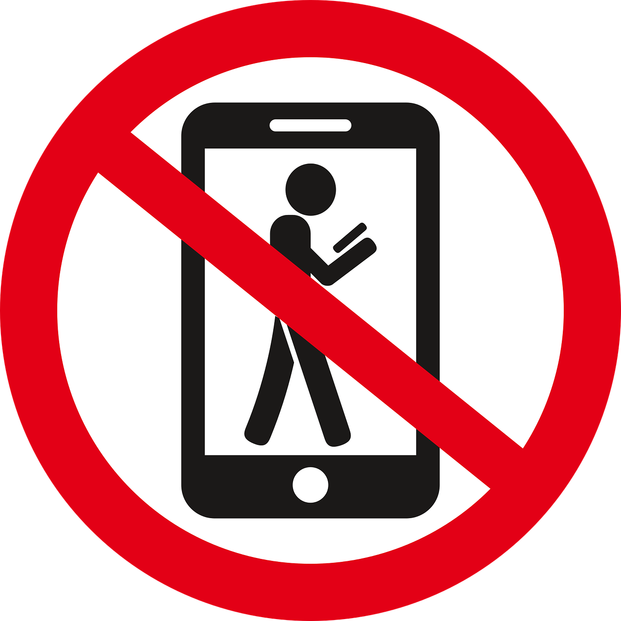 Zakaz używania smartfonów.
