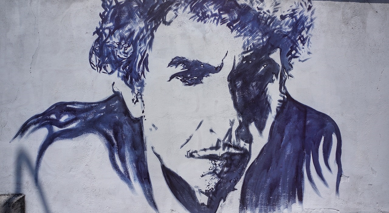 Mural przedstawiający Boba Dylana.