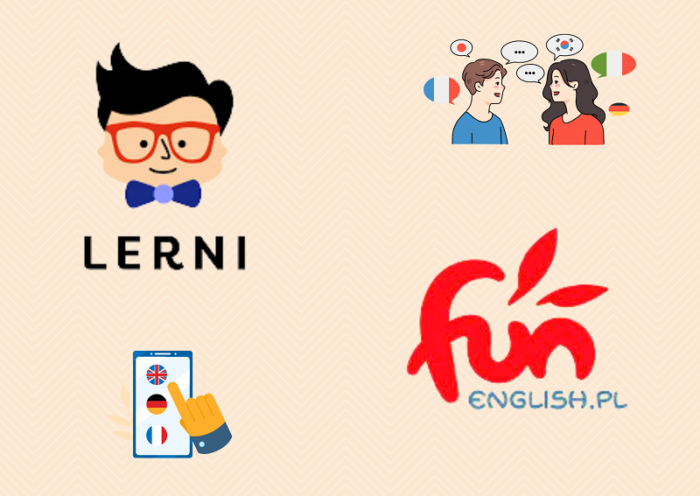 Grafika przedstawiająca logotypy Lerni i FunEnglish