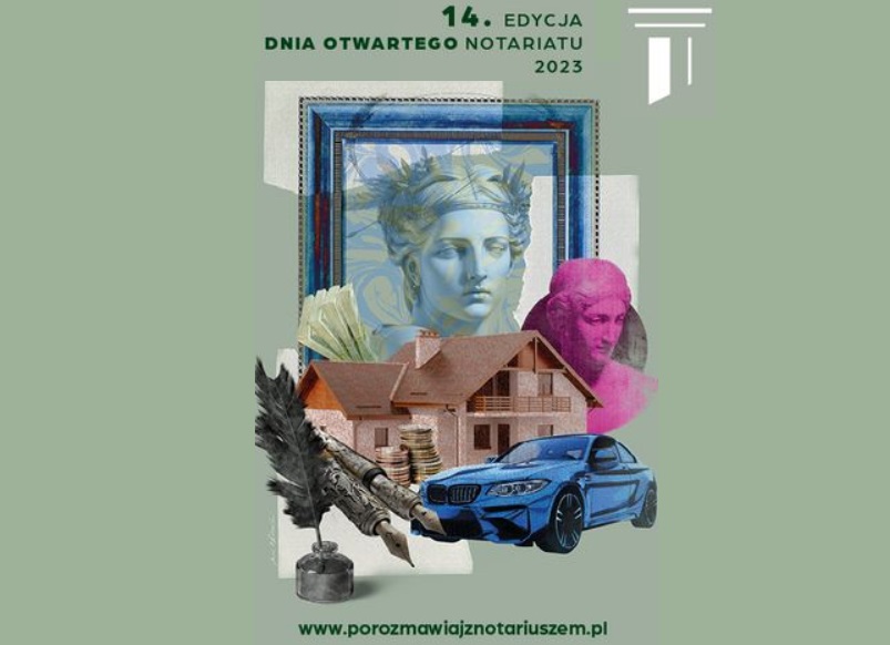 Plakat informacyjny 14. edycji Dnia Otwartego Notariatu.