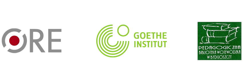 Ośrodek Rozwoju Edukacji + Goethe-Institut + Pedagogiczna Biblioteka Wojewódzka w Bydgoszczy - logotypy