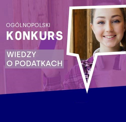 Plakat Ogólnopolskiego Konkursu Wiedzy o Podatkach.