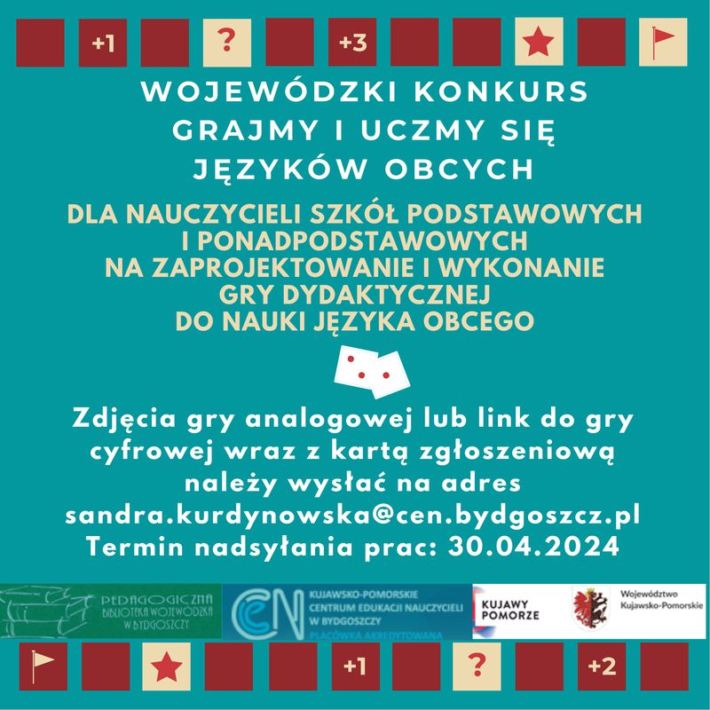 Plakat informacyjny konkursu "Grajmy i uczmy się języków obcych".