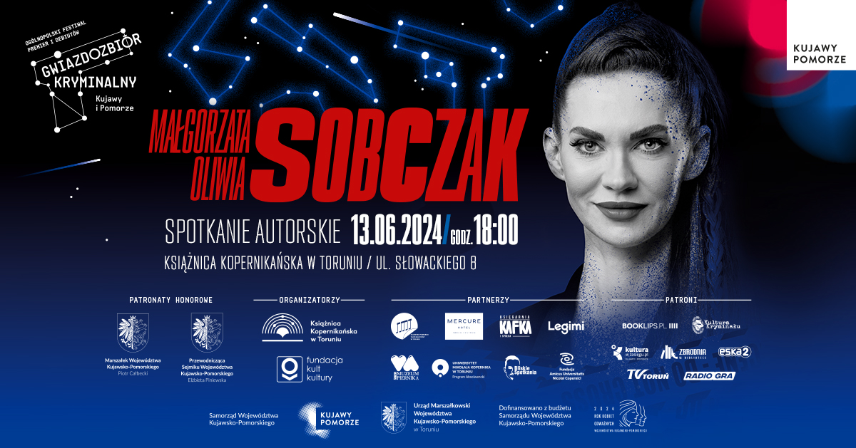 Plakat promujący spotkanie z Małgorzatą Oliwią Sobczak