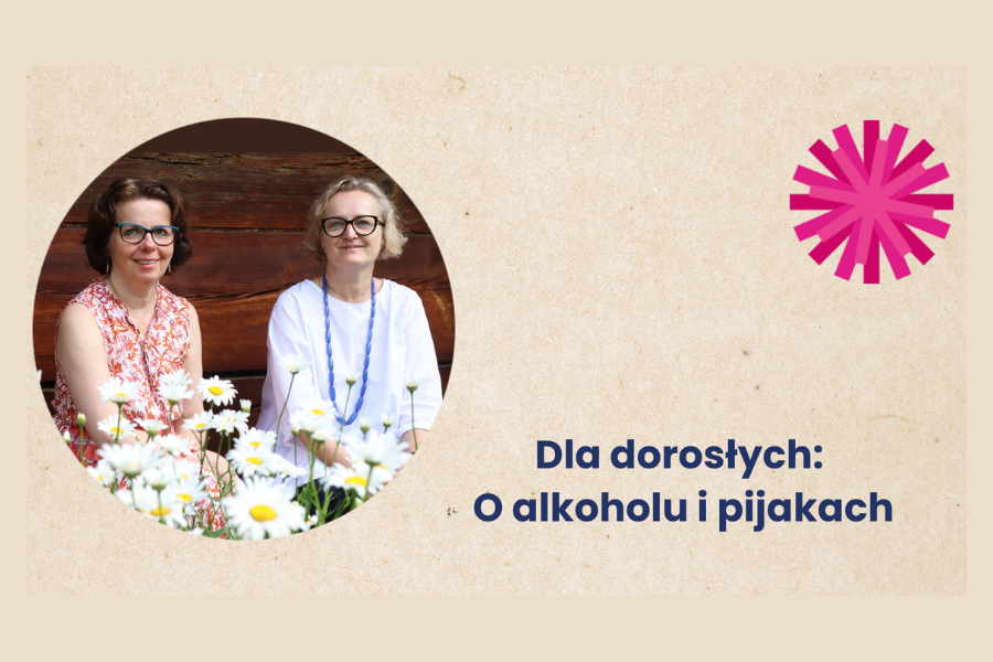 Grafika promująca spotkanie dla dorosłych: "O alkoholu i pijakach"