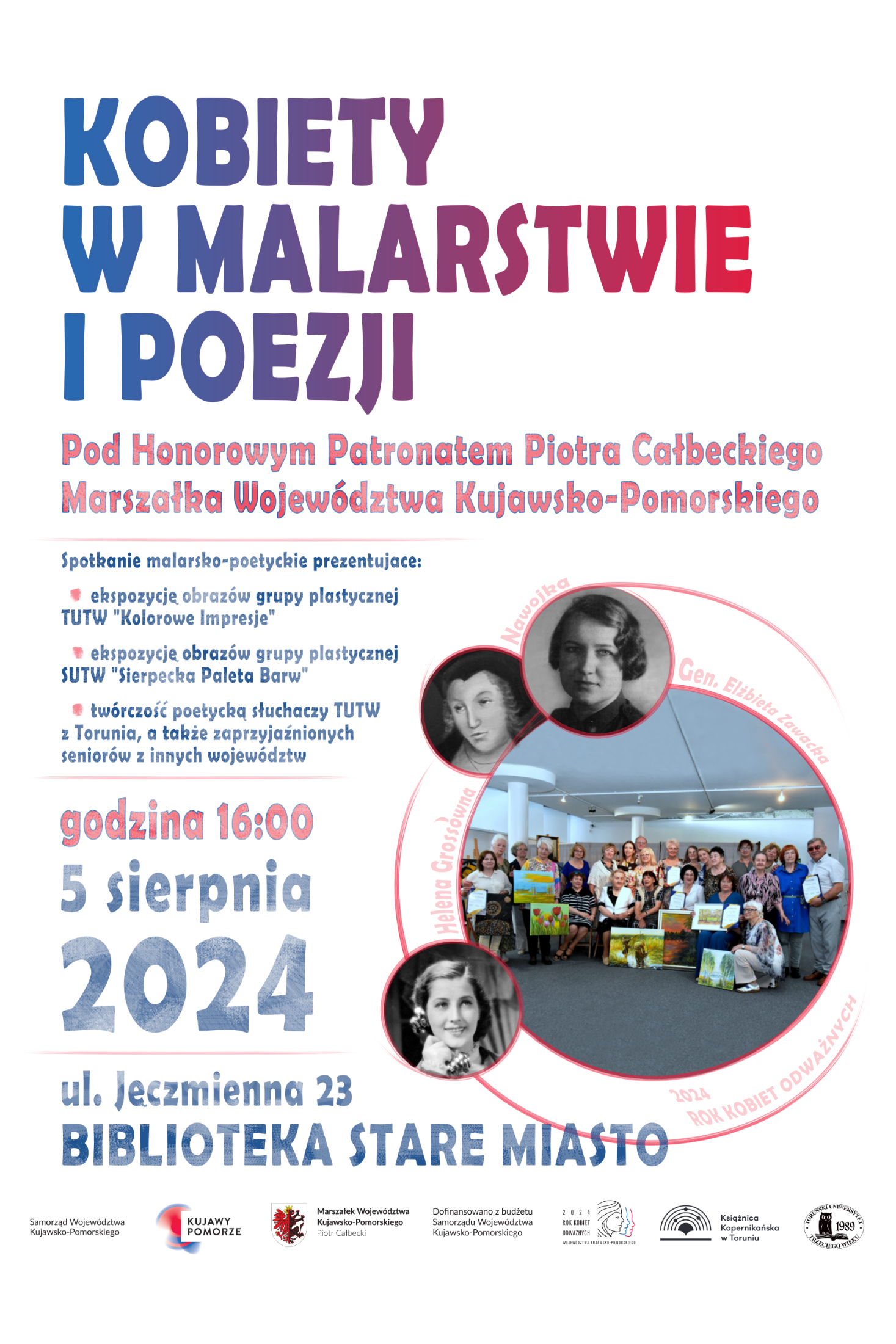 Plakat promujący spotkanie "Kobiety w malarstwie i poezji"