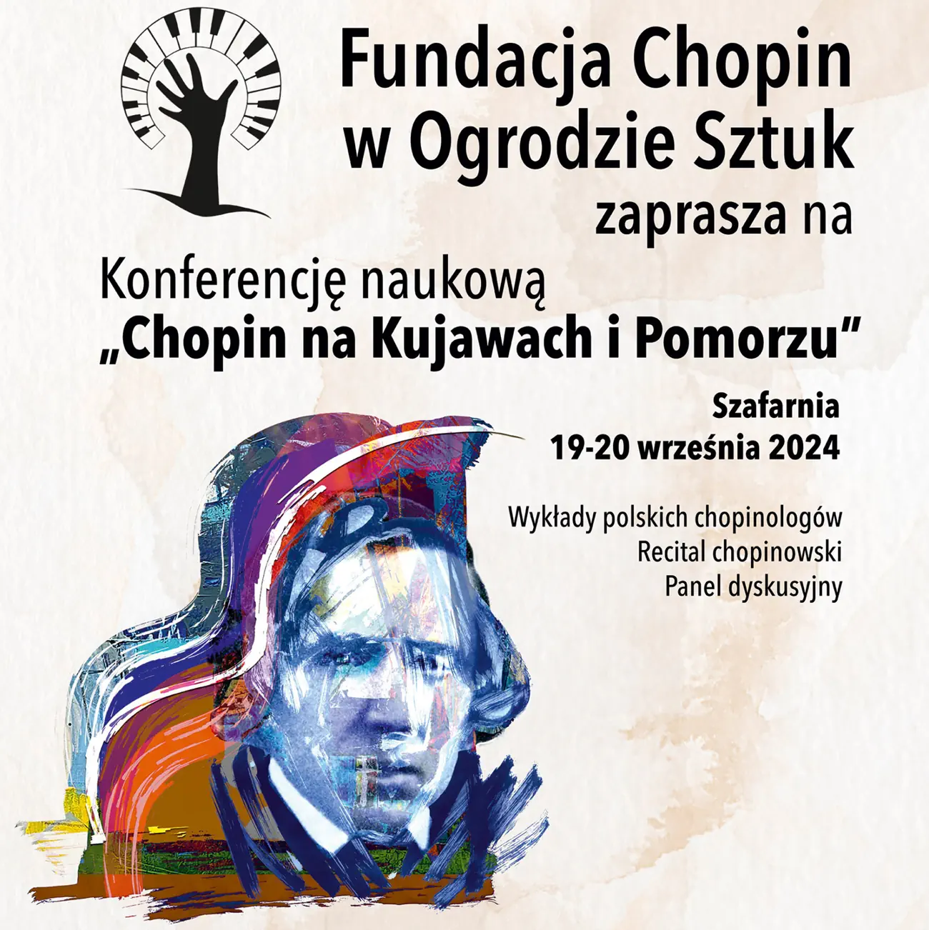 Plakat konferencji naukowej "Chopin na Kujawach i Pomorzu".