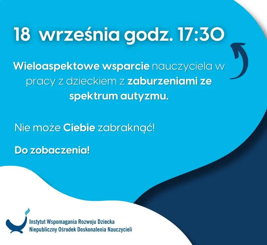 Plakat informacyjny webinarium o zaburzeniach autyzmu.