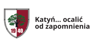 Tarcza z symbolem drzewa na tle barw narodowych i rokiem 1940 w logo konkursu "Katyń... ocalić od zapomnienia.