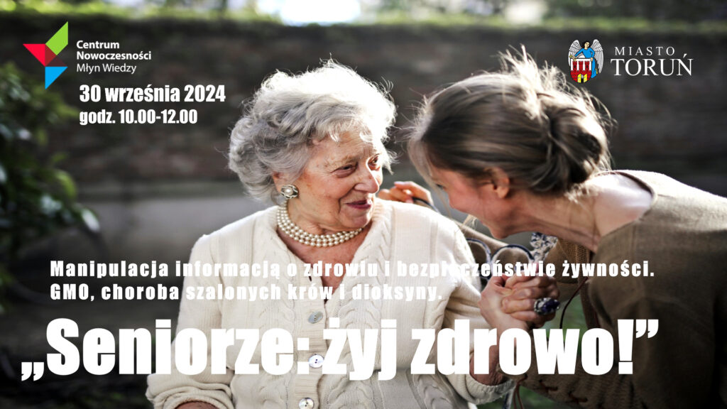 Plakat promujący wykład z cyklu: "Seniorze żyj zdrowo"