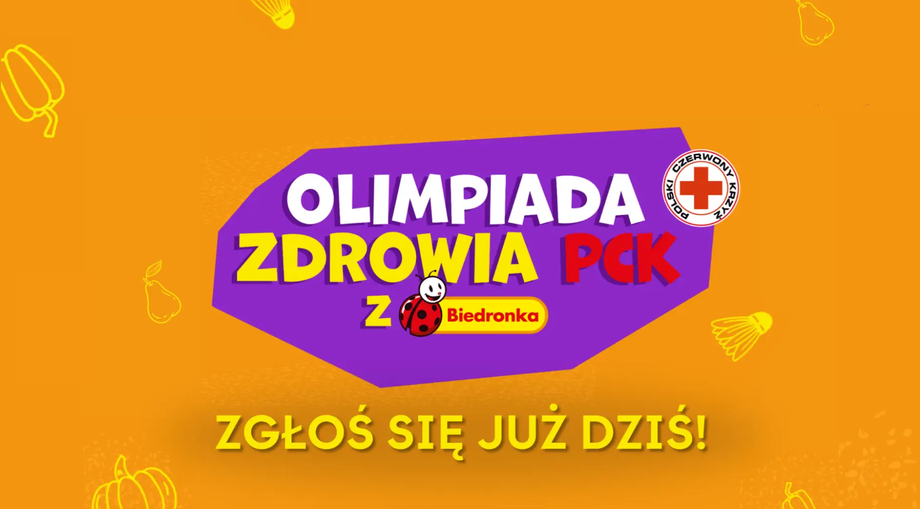 Olimpiada Zdrowia PCK z Biedronką - logotypy organizatorów.