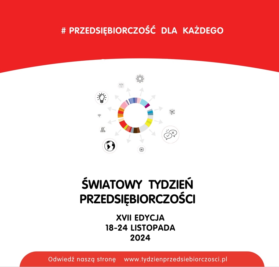 Plakat informacyjny z okazji Światowego Tygodnia. Przedsiębiorczości