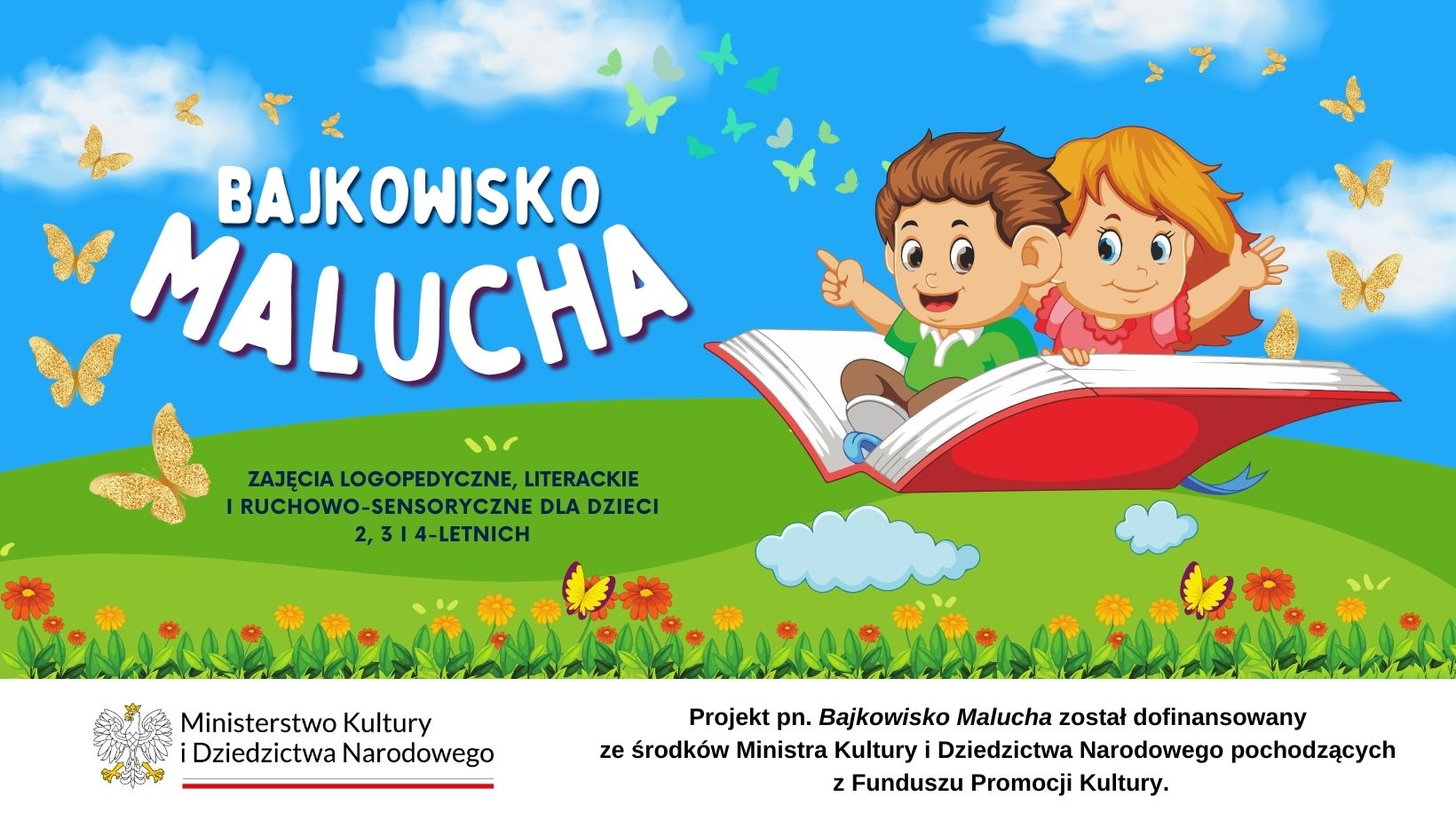 Plakat promujący zajęcia "Bajkowisko Malucha"