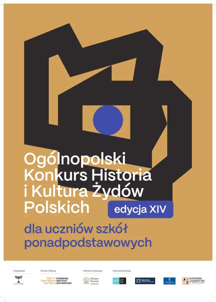 Kontury Polski na plakacie Ogólnopolskiego Konkursu "Historia i Kultura Żydów Polskich".