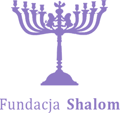 Ozdobna menora w logotypie Fundacji Shalom